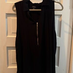 Torrid Black Zip-Front Sleeveless Blouse